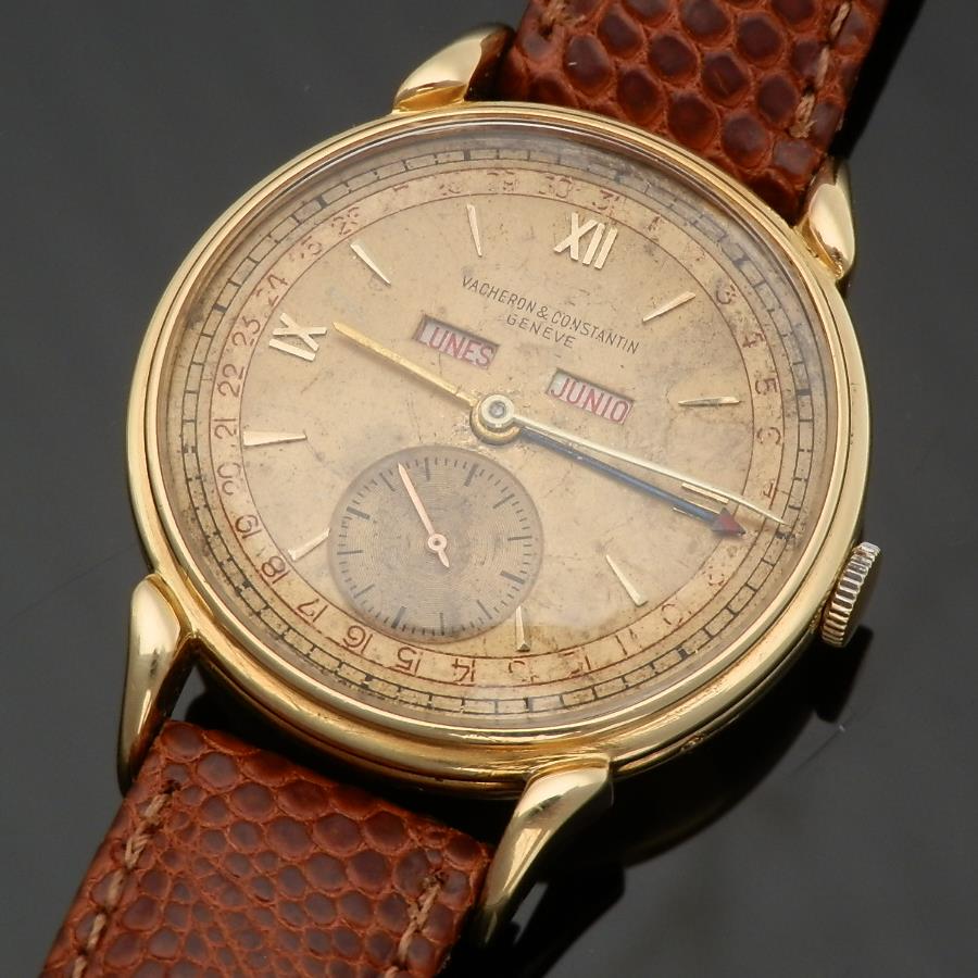手巻き式腕時計SWAN 17jewel　カレンダー、スモセコ、ペルラージュ装飾