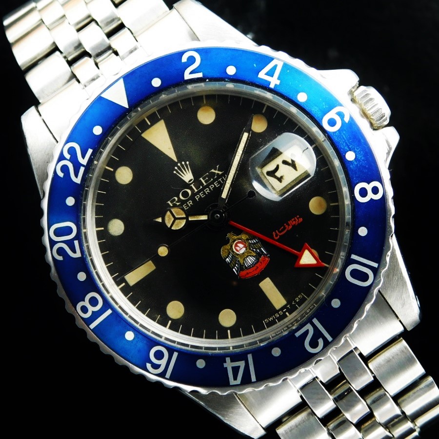 ROLEX Blue-Bezel & Red 24 Hours Hand “BLUEBERRY UAE MILITARY” Red ...