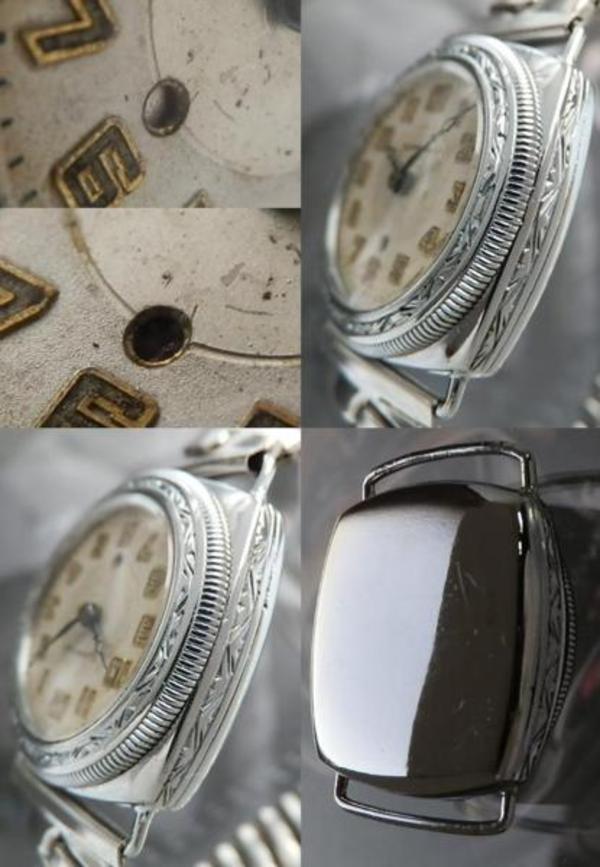 伝説!世界初自動巻き腕時計☆ハーウッド クッション彫金☆1915年 Cal 