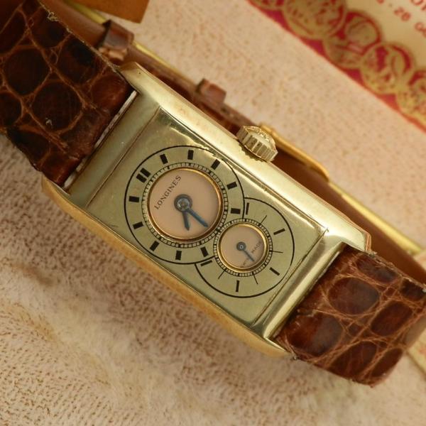 LONGINES 14K Solid Gold “SUPER SOLO TANK DOCTORS DUO DIAL “ In