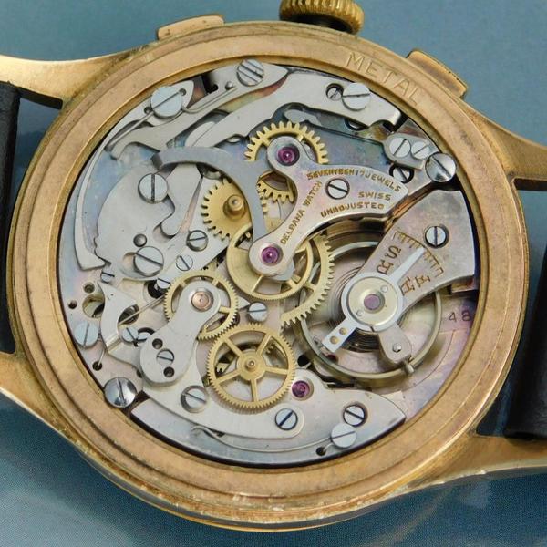 CHRONOGRAPHE SUISSE DELBANA 18K SOLID GOLD “ANTIMAGNATIC” 38mmBIG