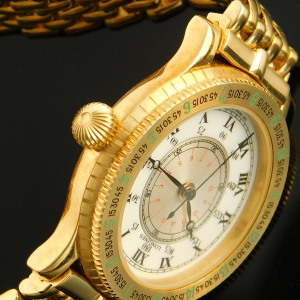 LONGINES All 18K SOLID Gold”HOUR ANGLE THE LINDBERGH”18K Beans☆オール 18金無垢 “アワーアングル  リンドバーグ” 18金無垢純正ビーンズブレスレット Ref.5230-628/Cal.628.1(ETA2892-2) |  アンティーク時計の販売・修理・買取【クールオークション】