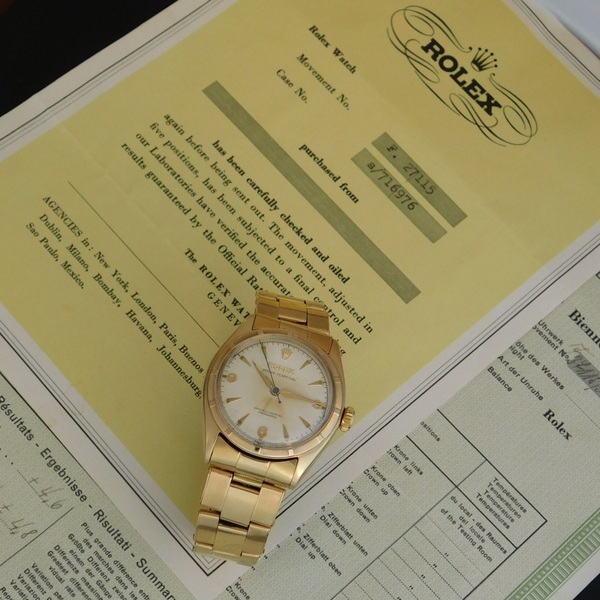 R O L E X OYSTER PERPETUAL “SEMI-BUBBLEBACK” ALL 14K SOLID  GOLD☆オイスターパーペチュアル “セミバブルバック” 14金無垢シャンパンゴールド W/リーディッドベゼル Ref.6085/Cal.645 |  アンティーク時計の販売・修理・買取【クールオークション】