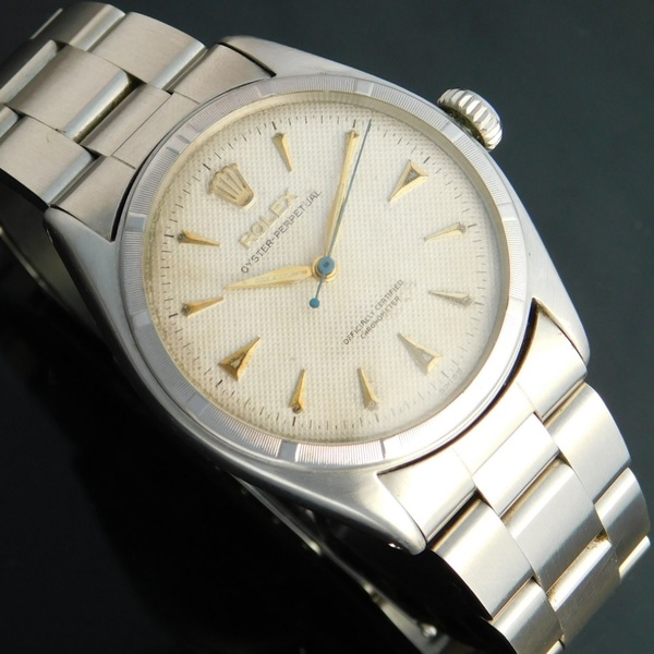 R O L E X Oyster Perpetual “SEMI-BUBBLEBACK” Honeycomb W/Reeded