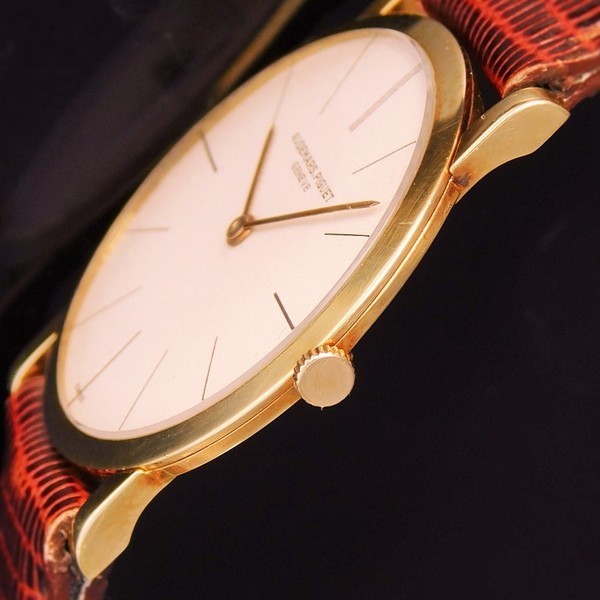 AUDEMARS PIGUET 18K Solid Gold “ROUND ULTRA SLIM ” Cloth In  Dial☆18金無垢シャンパンゴールド ”ラウンド ウルトラスリム” クロス十字ダイアル | アンティーク時計の販売・修理・買取【クールオークション】