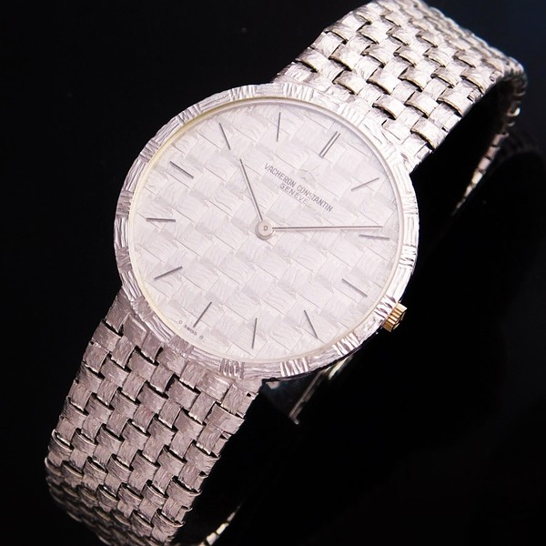 VACHERON & CONSTANTIN 18K Solid White Gold “ALL PATTERN FINISH” Bracelet  watch☆18金無垢ホワイトゴールド “オール4つ編み装飾” ブレスウオッチ” Ref.33002 Cal.1003/1 |  アンティーク時計の販売・修理・買取【クールオークション】