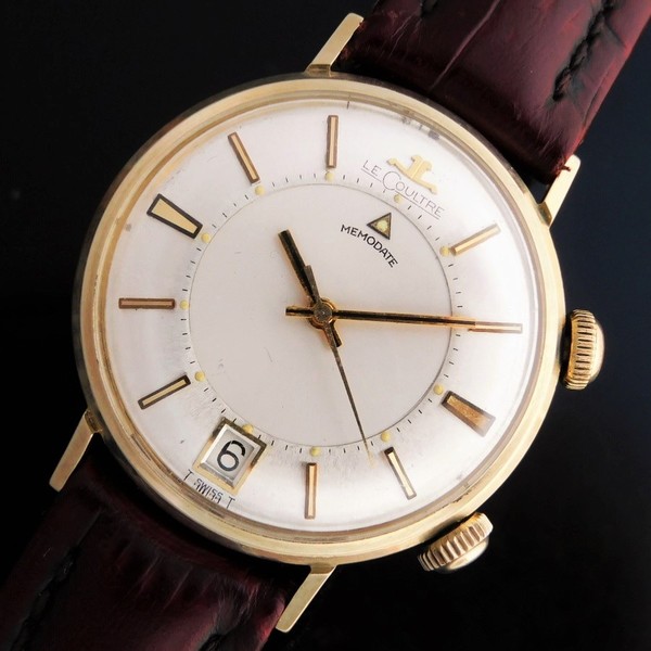 LECOULTRE 14K SOLID GOLD “MEMODATE” ALL PROOF OF ONE PIECE Ref